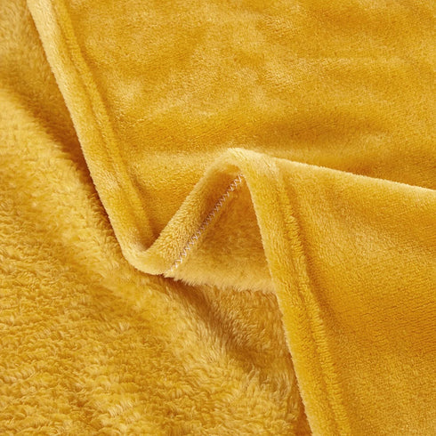 Homiest Fleece Throw Blanket with Fringe, Soft & Cozy Flannel Burnt Yellow Throw Blanket, Lightweight Decorative Throw Blanket for Sofa Bed Chair All Season (Mustard Yellow, 50 x 60 Inch)