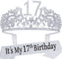 17th Birthday Gifts for Girls, 17th Birthday Tiara and Sash, 17th Birthday Decorations for Girl, 17th Birthday Crown and Sash for Girl, 17 Sash for Girl, 17 Tiaras and Crowns for Girls