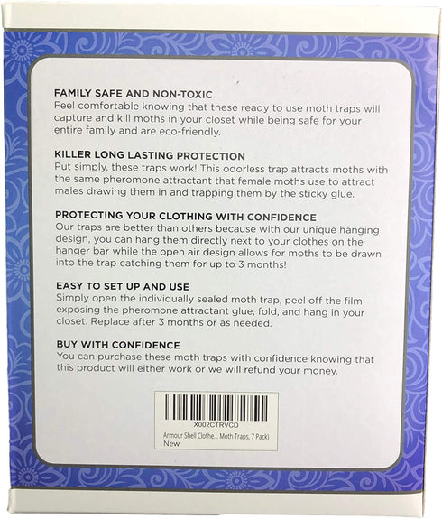 Moth Traps Closet Clothing - (7 Pack) Moths Clothes Trap with Unique Hanging Design, Pheromone Attractant Catches Male Moths Naturally without Toxic Repellant is Family Safe with Long Lasting Effects.