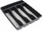 Rubbermaid No-Slip Small Silverware Cutlery Tray Organizer, Black with Gray Base