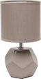 Simple Designs Round Prism Mini Table Lamp with Matching Fabric Shade