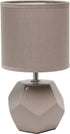 Simple Designs Round Prism Mini Table Lamp with Matching Fabric Shade