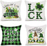 Hexagram St Patricks Day Pillow Covers 18 x 18, Green Buffalo Plaid Truck Shamrock Throw Pillow Covers Set of 4, Patricks Decorations Linen Pillow Covers for Living Room Couch Patio Indoor Outdoor