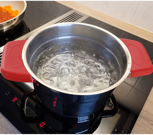 Boao 8 PCS Silicone Hot Handle Holders and Pot Holders Cover Removable Rubber Hot Resistant Pot Holder Sleeves Lid Covers for Cast Iron Skillets Metal Frying Pans Aluminum Cookware Handles