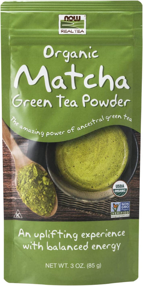 NOW Foods Natural Foods, Certified Organic Matcha Green Tea Powder, Non-GMO Project Verified, 3-Ounce (4253)