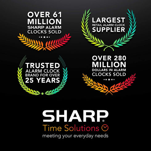 SHARP Home LED Digital Alarm Clock Swivel Base - Outlet Powered, Simple Operation, Alarm, Snooze, Brightness Dimmer, Big Red Digit Display, Silver Case