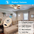 35T1 Ceiling Fan Remote Control Replacement for Harbor Breeze Allen Roth, 303.9MHz, 3-Speed, Light Dimmer, Learn Key, Replace FAN-53T FAN-11T L3HFAN35T1 FAN-35T1 L3HFAN35T FAN-35T (Remote Only)