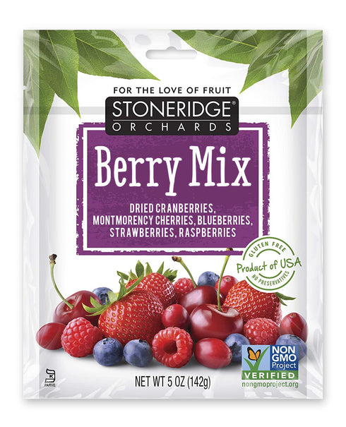Stoneridge Orchards Whole Dried Berry Mix 5 oz - Cranberries, Montmorency Cherries, Blueberries, Strawberries, Raspberries