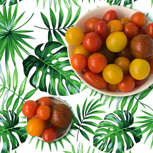 2 Pieces Hawaii Palm Leaves Tablecloth Disposable Plastic Tropical Rectangular Table Covers for Birthday, Luau Decorations, Kitchen Dining Room, Baby Shower Decorations (51.2 x 86.6 Inch)