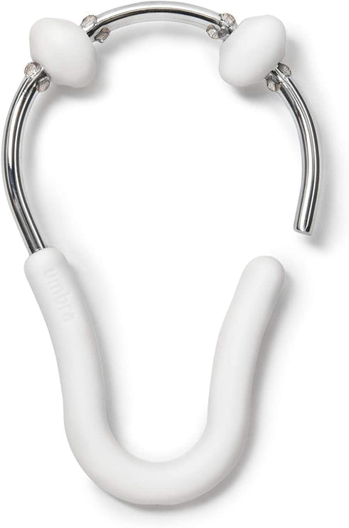 Umbra Flex Single Shower Rings, Set of 12, White/Chrome
