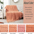 BRSnugU Throw Blanket for Couch,Warm & Cozy Fluffy Acrylic Knitted Bed Throws with Tassels for Sofa,Decor,Travel,All Seasons Suitable for Adults and Kids,50"x60",Coral