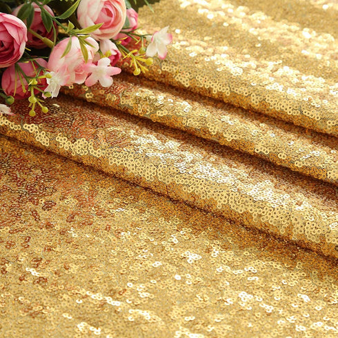 B-COOL Gold Table Runners 4 Pieces 12x72 Inch Gold Party Table Decorations for Rectangle Gold Decor Gold Sequin Runner
