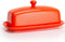 Sweese 307.106 Porcelain Butter Dish with Lid, Perfect for East West Coast Butter, Orange