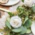 TOPHOUSE Artificial White Rose Garland 6.5ft Eucalyptus Flower Garland Real Touch White Rose Vine for Mantle Table Centerpiece