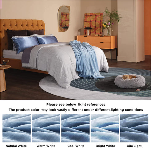 Bedsure Fleece Blanket Twin Blanket Washed Blue - 300GSM Soft Lightweight Plush Cozy Twin Blankets for Bed, Sofa, Couch, Travel, Camping, 60x80 inches