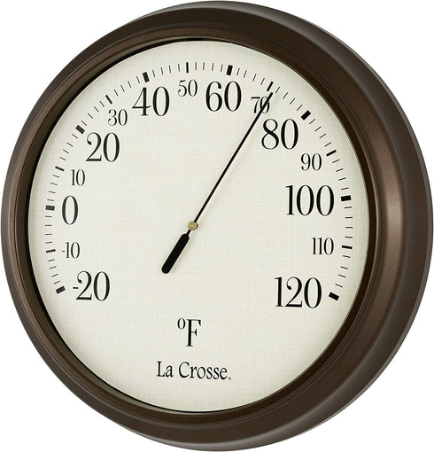 LaCrosse 104-108 8" Analog Round Dial Thermometer, 8", Brown