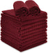 Talvania Red Kitchen Dish Towels, 100% Cotton Dobby Weave Terry Towel Set, 12 Pack Soft and Absorbent Multipurpose Dish Cloth, Hand Towel and All Kitchen Cleaning 15? X 25? Machine Washable (Red Pear)