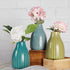 Vase Set of 3, Decorative Ceramic Flower Vase, Vase for Decor Home Living Room Office Parties Wedding, 3.7" Wide 5.5" Tall (Yellow, Green, Blue)