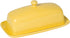 Now Designs Stoneware Rectangle Butter Dish with Lid, Lemon Yellow 4.5 x 8 in