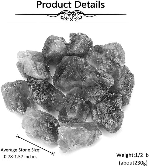 Top Plaza Bulk Amethyst Healing Crystals Rough Stones - Large 1" Natural Raw Stones Crystal for Reiki Healing, Wicca, Witchcraft, Tumbling, Cabbing, Fountain Rocks, Decoration, Polishing 0.5lb