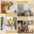 33 Pieces Dried Palm Spears Leaves Dried Pampas Grass Bunny Tail Natural Dried Palm Fans Grass Rabbit Tail Lagurus Ovatus Boho Dried Flower Bouquet for Room Kitchen Wedding Home Party Decor