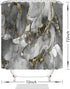 DOMOKU Marble Shower Curtain Black Grey Gold Luxurious Golden Cracked Lines Abstract Pattern Texture Modern Marble Shower Curtain Painting with 12Hooks 72x72Inch