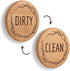 TEYGA Dishwasher Magnet Clean Dirty Sign - New Round Design, Bamboo, Kitchen Dishwasher Magnet Clean Dirty Sign, Available in 5 Colors A Clean Dishes Dirty Dishes Indicator