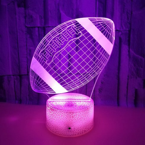 Football Night Lights for Kids, 3D LED Illusion Lamp 7 Colors Changing Nightlight with USB Powered, Touch & Remote Control Best Birthday Christmas Gifts for Boys Girls Kids Baby