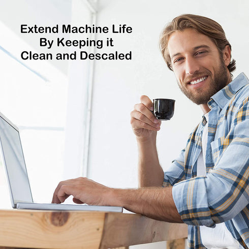 Espresso Machine Cleaning Tablets - Espresso Machine Cleaner - 50 Count 1 Year Supply - Best for Breville Miele Keurig Krups Jura Espresso Coffee Makers - Espresso Machine Accessories -Clear Cafe