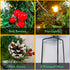 OBABA 2 Pack 30 Inch Outdoor Pathway Christmas Trees Battery Operated Pre-Lit Artificial Tree Decoration with 60 LED Lights,Holiday Décor for Porch,Driveway,Red Berries,Pine Cones,Red Ball Ornaments