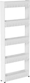 Mobile Shelving Unit Organizer with 5 Large Storage Baskets, Slim Slide Out Pantry Storage Rack for Narrow Spaces by Everyday Home