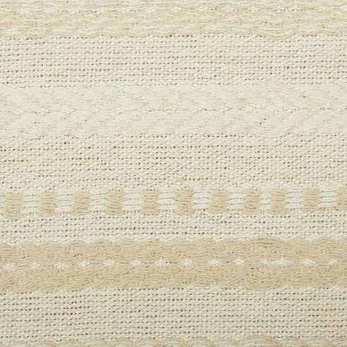 DII Farmhouse Braided Stripe Table Runner Collection, 15x108, Vintage Linen
