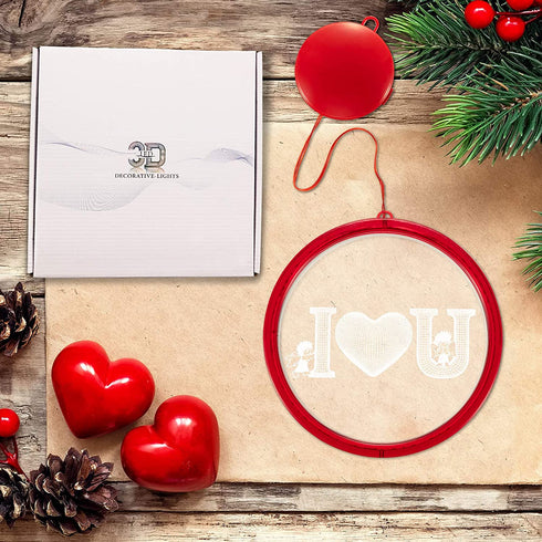 Valentines Day Window Decorative Light Backdrop String Lights Decorative Red Love Valentine Lights for Windows Pathway Patio Bedroom Party Holiday Wall Decoration (I Love U)