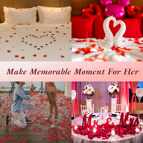 2000 Pcs Artificial Flower Petals Silk Rose Petals Decorations for Weddings,Romantic Night,Party, Table, Dining Room, Valentine's Day Flower Decor (Gold, 2000)