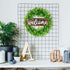 Lvydec Artificial Boxwood Wreath - 15" Welcome Wreath with Wooden Welcome Sign and White Flower Green Wreath for Front Door Window Home Decoration