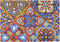 Qilmy 4 Pack Place Mats Non-Slip Dining Table Mat Heat-Resistant Reversible Placemat Double Sided Washable Placemats for Kitchen/Party/Restaurant 12" x 18", Mexican Talavera Folk Tile