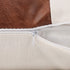 cygnus Set of 2 White Linen Patchwork Faux Leather Throw Lumbar Pillow Covers for Couch Living Room Bedroom,Modern Accent Decor Lumbar Cushion Covers 12X20 inch, Brown and White