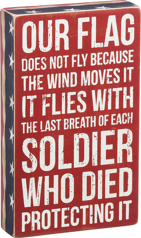 Primitives by Kathy 27303 Patriotic Box Sign, 6 x 10-Inches, Our Flag