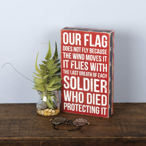 Primitives by Kathy 27303 Patriotic Box Sign, 6 x 10-Inches, Our Flag
