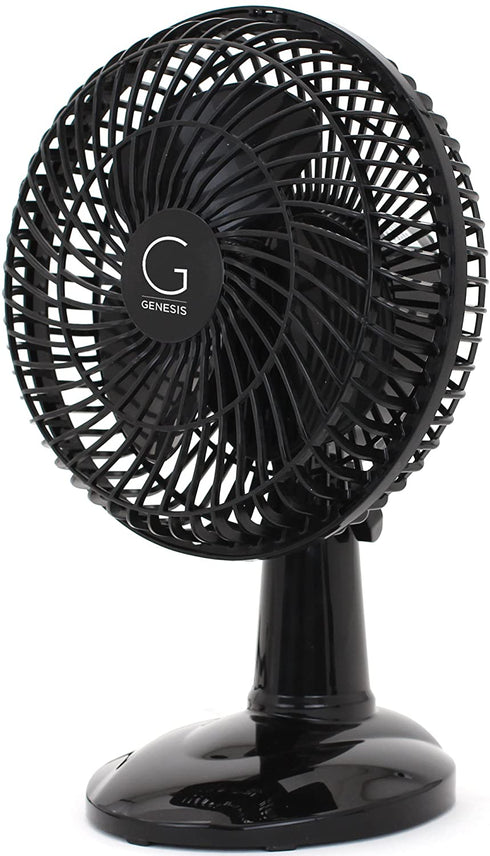 Genesis 6-Inch Clip Convertible Table-Top & Clip Fan Two Quiet Speeds - Ideal For The Home, Office, Dorm, More Black (A1CLIPFANBLACK)