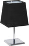 Simple Designs LT2062-BLK Mini Chrome Squared Empire Fabric Shade Table Lamp, Black