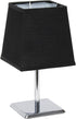 Simple Designs LT2062-BLK Mini Chrome Squared Empire Fabric Shade Table Lamp, Black