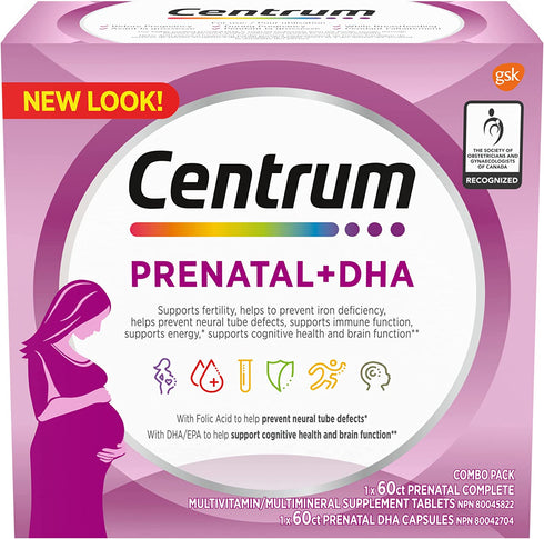 Centrum Prenatal+Dha Combo 120 Count