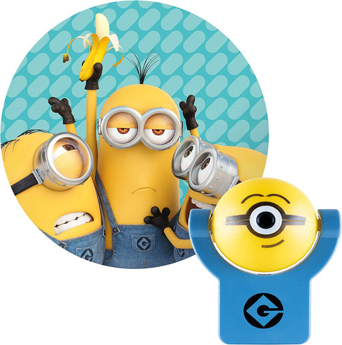 Projectables Minions Plug-in Night, Despicable Me, for Kids, Collector™s Edition, Light Sensing, Image on Ceiling, Wall, or Floor, 42029, Yellow