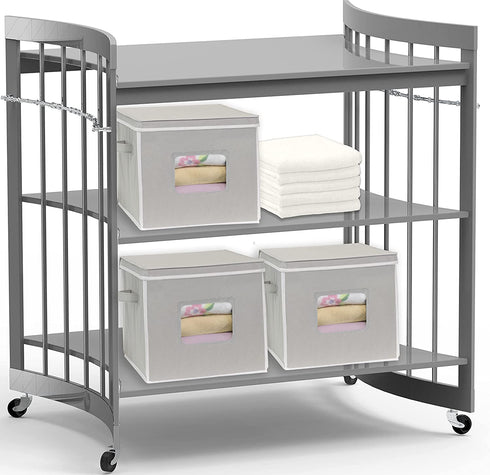 SimpleHouseware 3-Pack 12-Inch Cubic Storage Basket w/ Lid, Window and Side Handles, Grey