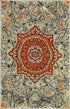 Unique Loom Vita Collection Modern Over-Dyed Center Medallion Vintage Area Rug, 2 ft (2 in) x 3 ft, Gray/Ivory