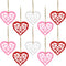 60 Pieces Valentine's Day Heart Shaped Decoration Felt Heart Hanging Ornament Red and Pink Heart Shaped Cutout Heart Tree Embellishment with Rope for Valentine Wedding Party Anniversary Home Decor