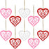 60 Pieces Valentine's Day Heart Shaped Decoration Felt Heart Hanging Ornament Red and Pink Heart Shaped Cutout Heart Tree Embellishment with Rope for Valentine Wedding Party Anniversary Home Decor