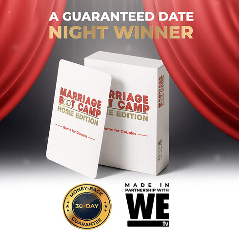 Marriage Boot Camp Home Edition - The Ultimate in Couples Games from The Hit WE tv Series - Conversation Cards in 6 Categories - Date Night Box Card Game - Fun and Unique Couples Gifts