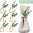 6 Pieces Eucalyptus Napkin Rings Handmade Wooden Beads Rustic Farmhouse Napkin Rings Set of 6 Home Decor Faux Greenery Napkin Holders for Weddings Family Gatherings Party